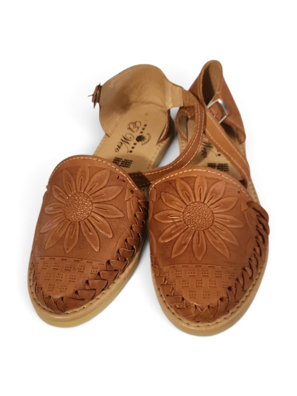 Women’s Brown Floral Leather Sandals